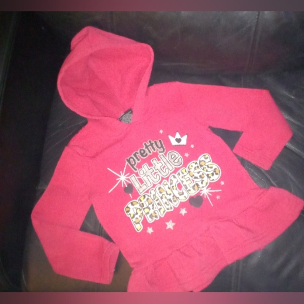 "Real Love" Kid's Printed Long Sleeve Ruffled Bottom Pullover Hoodie